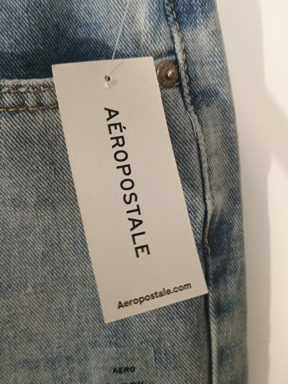NWT Aéropostale Aero Baggy Wide Leg Jeans Regular Light Wash Butterfly Y2K - Picture 4 of 9